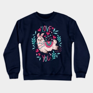 Love llama valentine Crewneck Sweatshirt